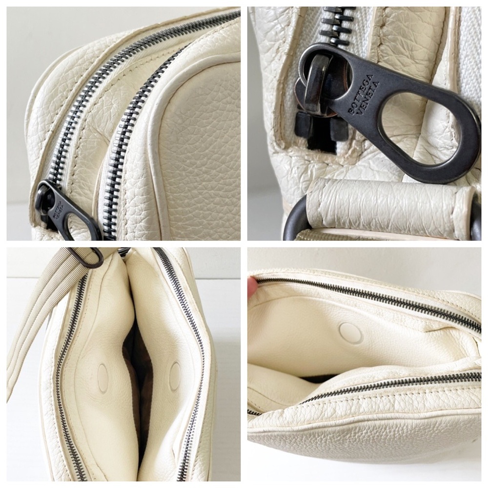 Bottega Veneta bone white pebbled leather intrecciato detail crossbody bag - Picture 6 of 12